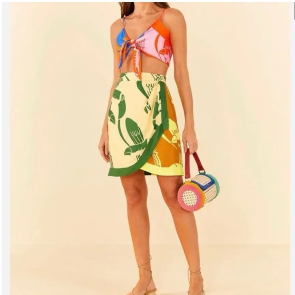 Farm Rio Colorful Print Skirt - Picture 3 of 5